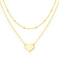 Gold Plated Double Layered Heart Necklace