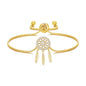 Gold Plated Dream Catcher Friendship Bracelet Created with Zircondia® Crystals