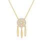 Gold Plated Dream Catcher Necklace Created with Zircondia® Crystals