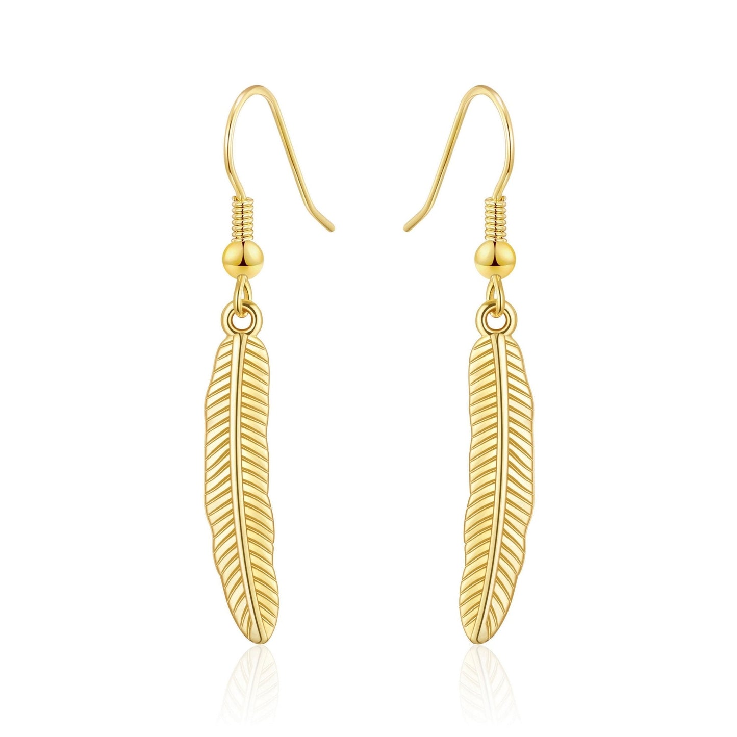Gold Plated Feather Earrings