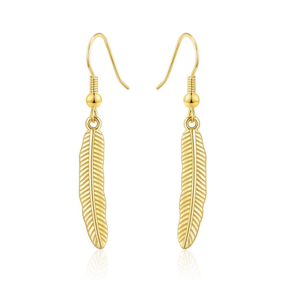 Gold Plated Feather Earrings