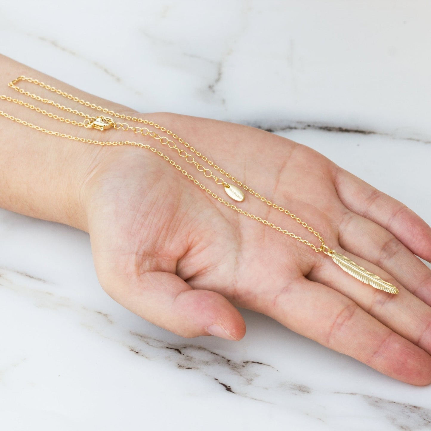 Gold Plated Feather Necklace