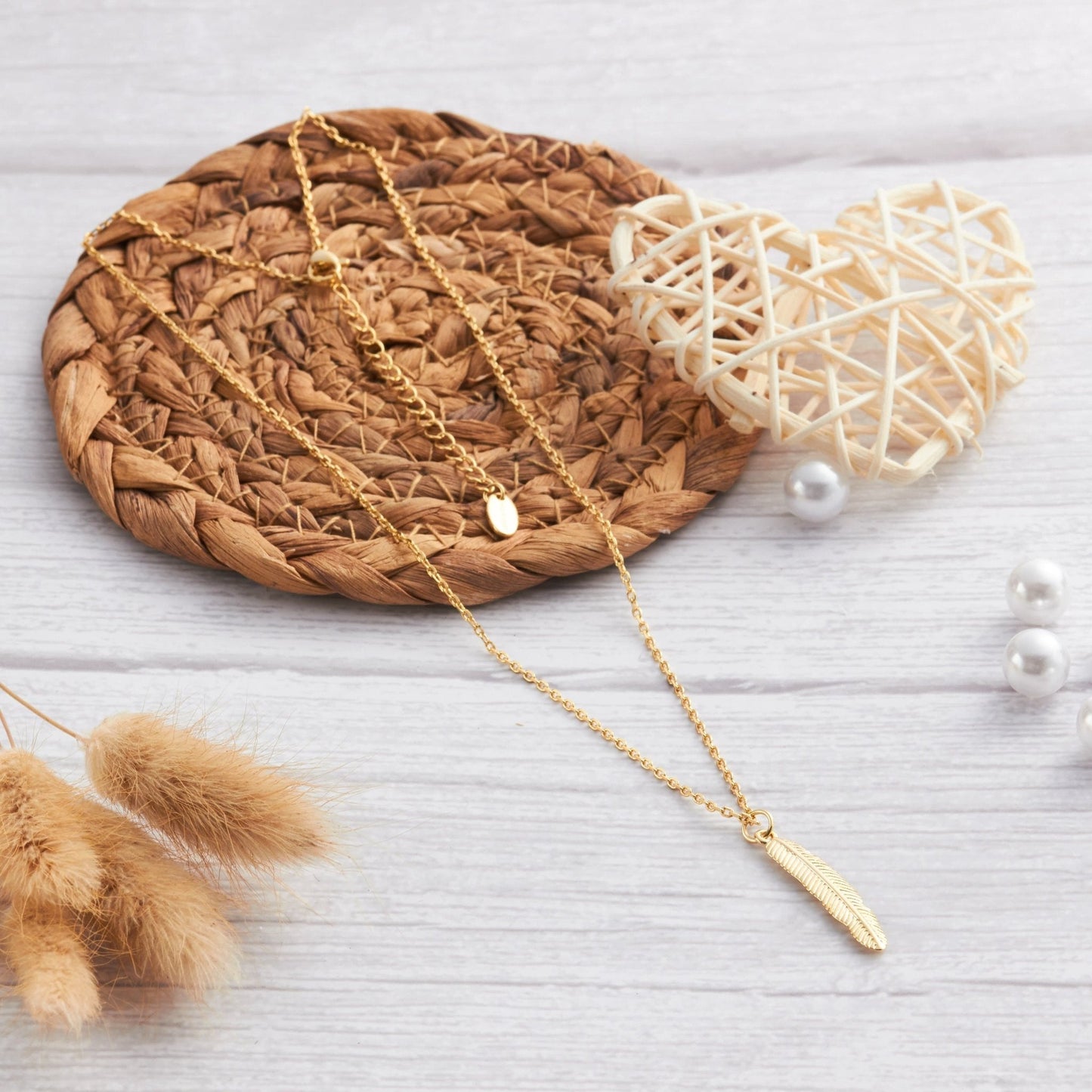 Gold Plated Feather Necklace