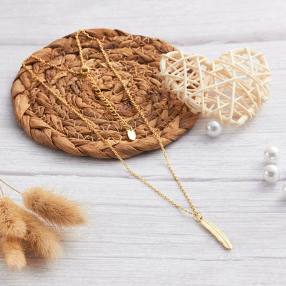 Gold Plated Feather Necklace