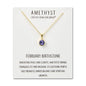 Gold Plated February (Amethyst) Birthstone Necklace Created with Zircondia® Crystals