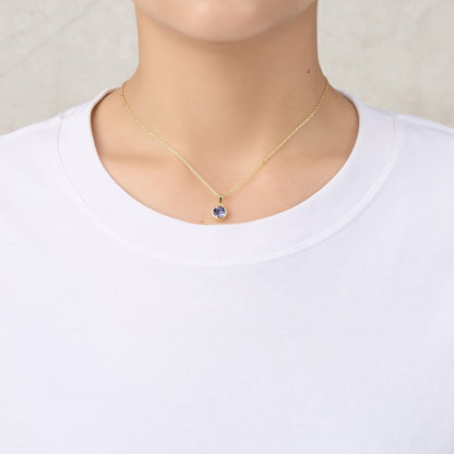 Gold Plated February (Amethyst) Birthstone Necklace & Earrings Set Created with Zircondia® Crystals