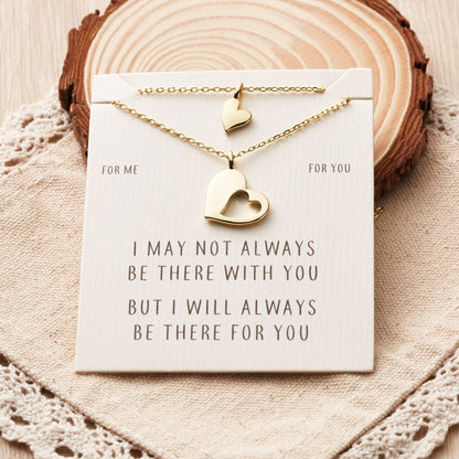 18k Gold Plated For Me For You Piece of My Heart Necklace Set