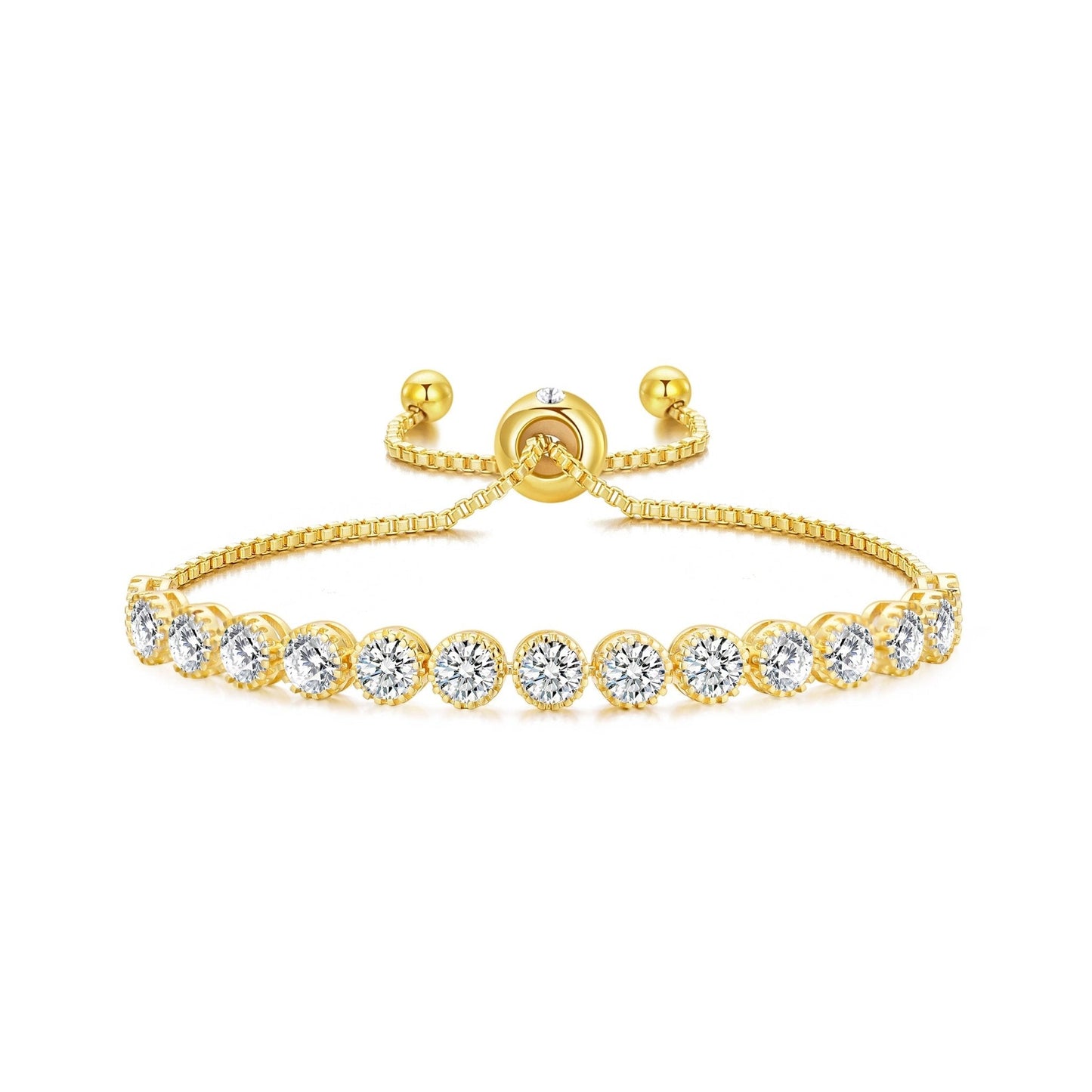 Gold Plated Friendship Bracelet with Zircondia® Crystals