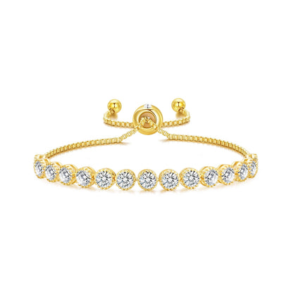 Gold Plated Friendship Bracelet with Zircondia® Crystals