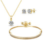 Gold Plated Friendship Set Created with Zircondia® Crystals
