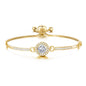 Gold Plated Halo Friendship Bracelet Created with Zircondia® Crystals