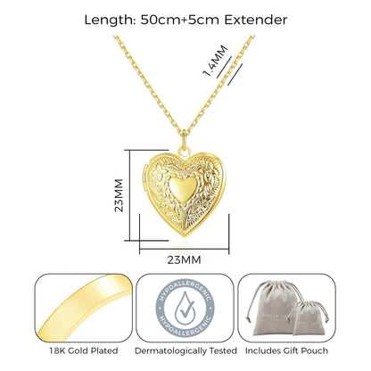 18k Gold Plated Heart Locket
