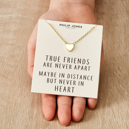 18k Gold Plated Heart Necklace with Quote Card