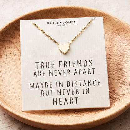 18k Gold Plated Heart Necklace with Quote Card