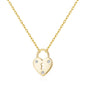 Gold Plated Heart Padlock Necklace Created with Zircondia® Crystals