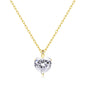 Gold Plated Heart Solitaire Necklace Created with Zircondia® Crystals