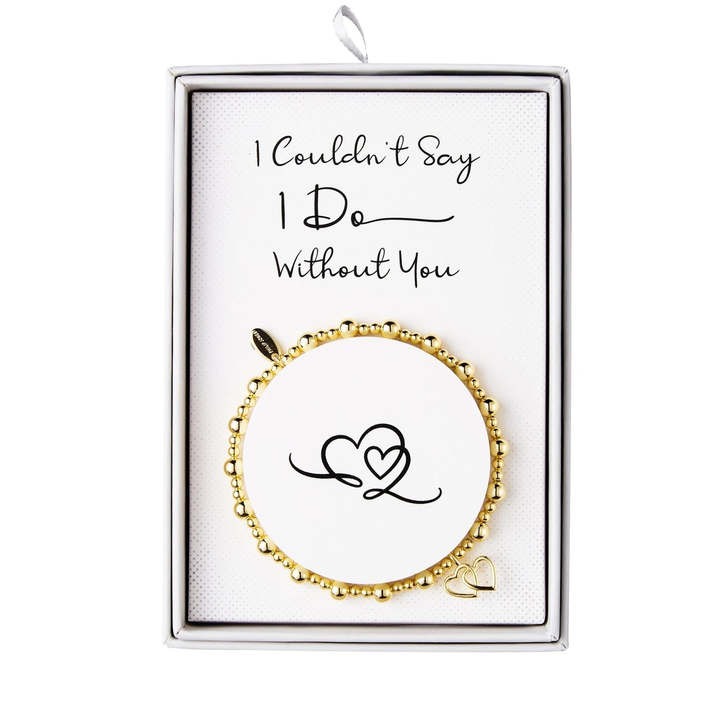Gold Plated I Couldn't Say I Do Without You Heart Link Stretch Bracelet with Gift Box