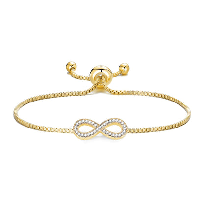 Gold Plated I Couldn't Say I Do Without You Infinity Bridal Bracelet with Zircondia® Crystals