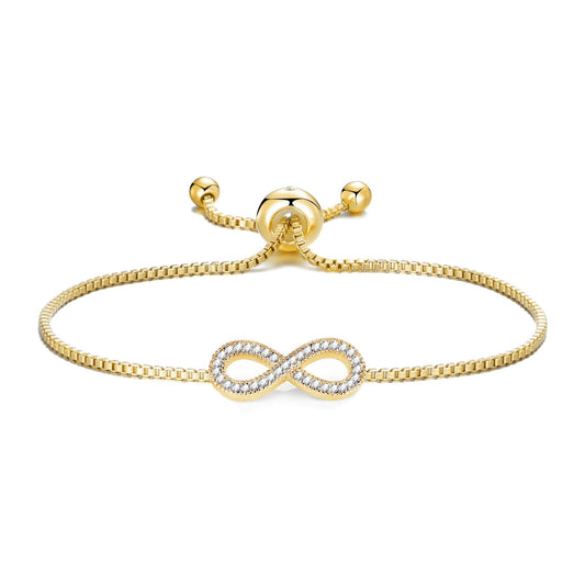 Gold Plated I Couldn't Say I Do Without You Infinity Bridal Bracelet with Zircondia® Crystals