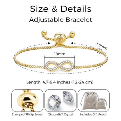 Gold Plated I Couldn't Say I Do Without You Infinity Bridal Bracelet with Zircondia® Crystals