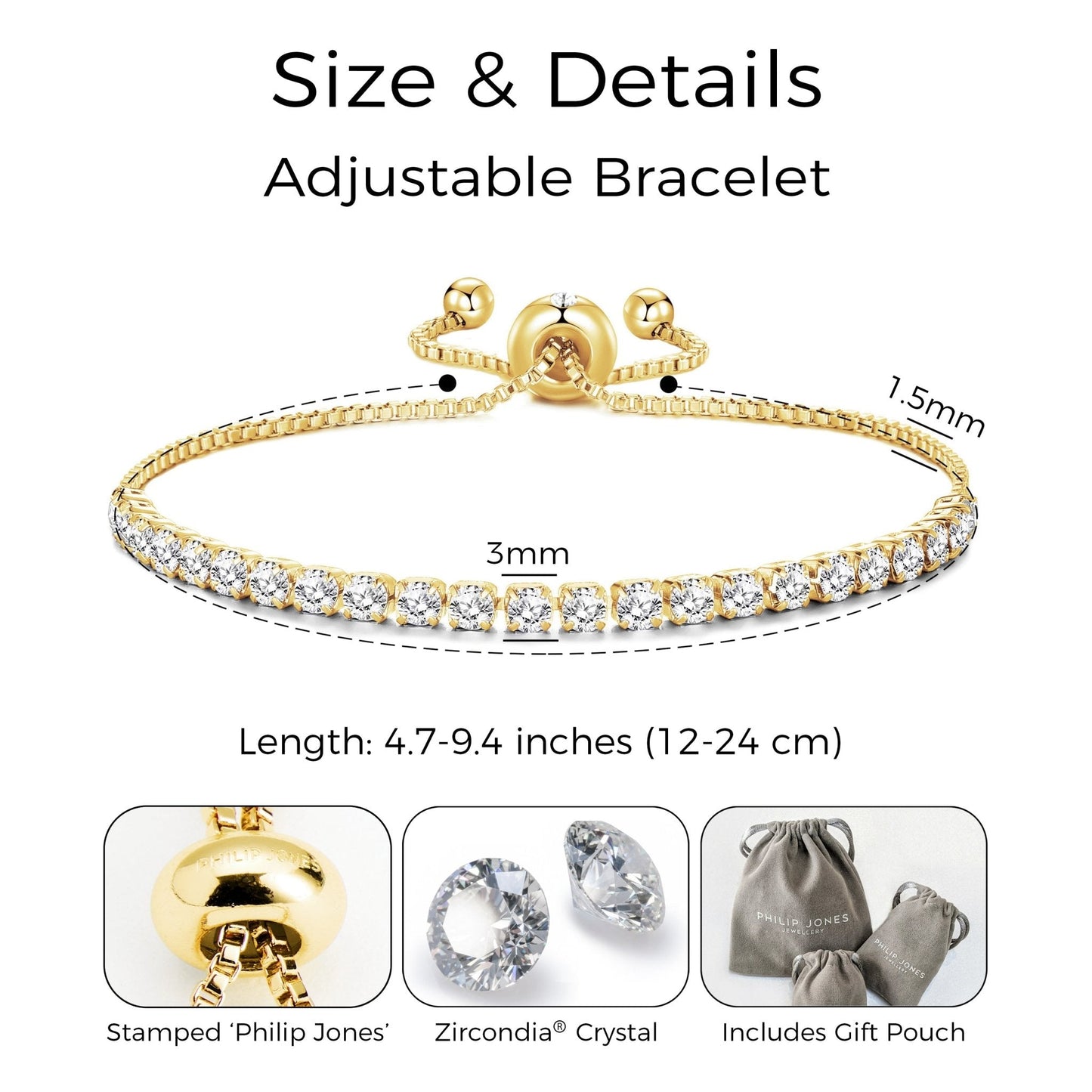 Gold Plated I Couldn't Say I Do Without You Solitaire Bridal Bracelet Created with Zircondia® Crystals