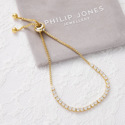 Gold Plated I Couldn't Say I Do Without You Solitaire Bridal Bracelet Created with Zircondia® Crystals