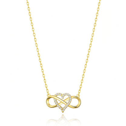Gold Plated Infinity Heart Necklace Created with Zircondia® Crystals
