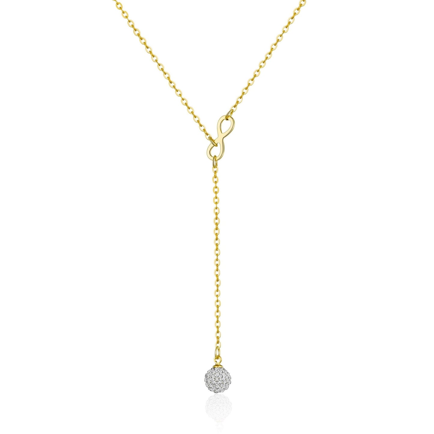 Gold Plated Infinity Lariat Necklace Created with Zircondia® Crystals