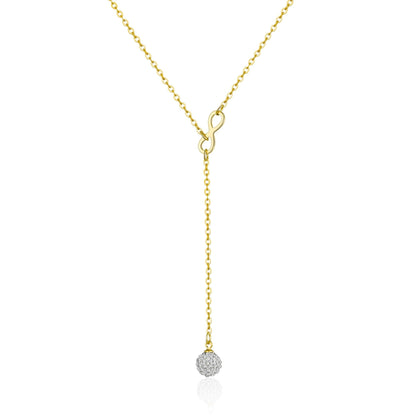 Gold Plated Infinity Lariat Necklace Created with Zircondia® Crystals