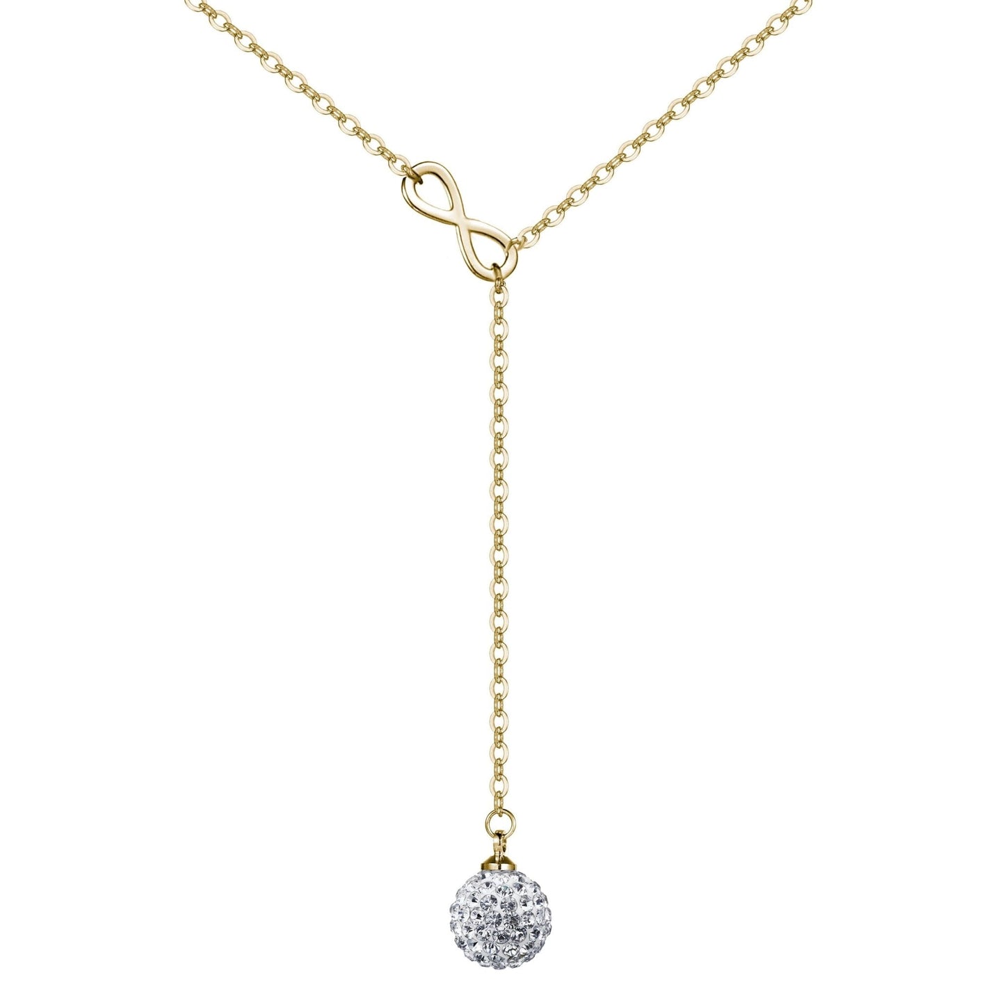 Gold Plated Infinity Lariat Necklace Created with Zircondia® Crystals