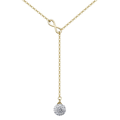 Gold Plated Infinity Lariat Necklace Created with Zircondia® Crystals