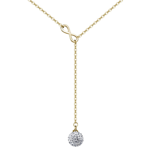 Gold Plated Infinity Lariat Necklace Created with Zircondia® Crystals