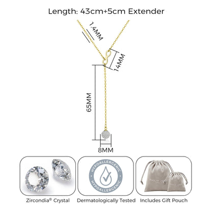 Gold Plated Infinity Lariat Necklace Created with Zircondia® Crystals