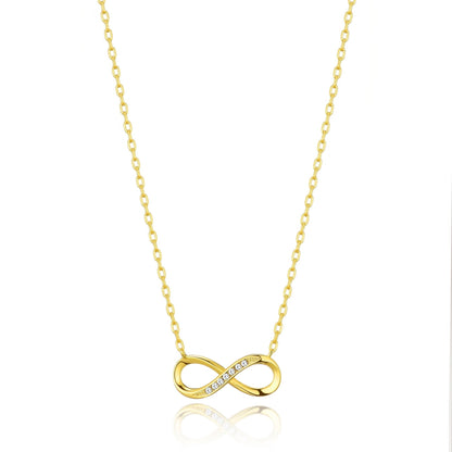Collier avec pendentif infini plaqué or 18 carats orné de cristaux Zircondia®
