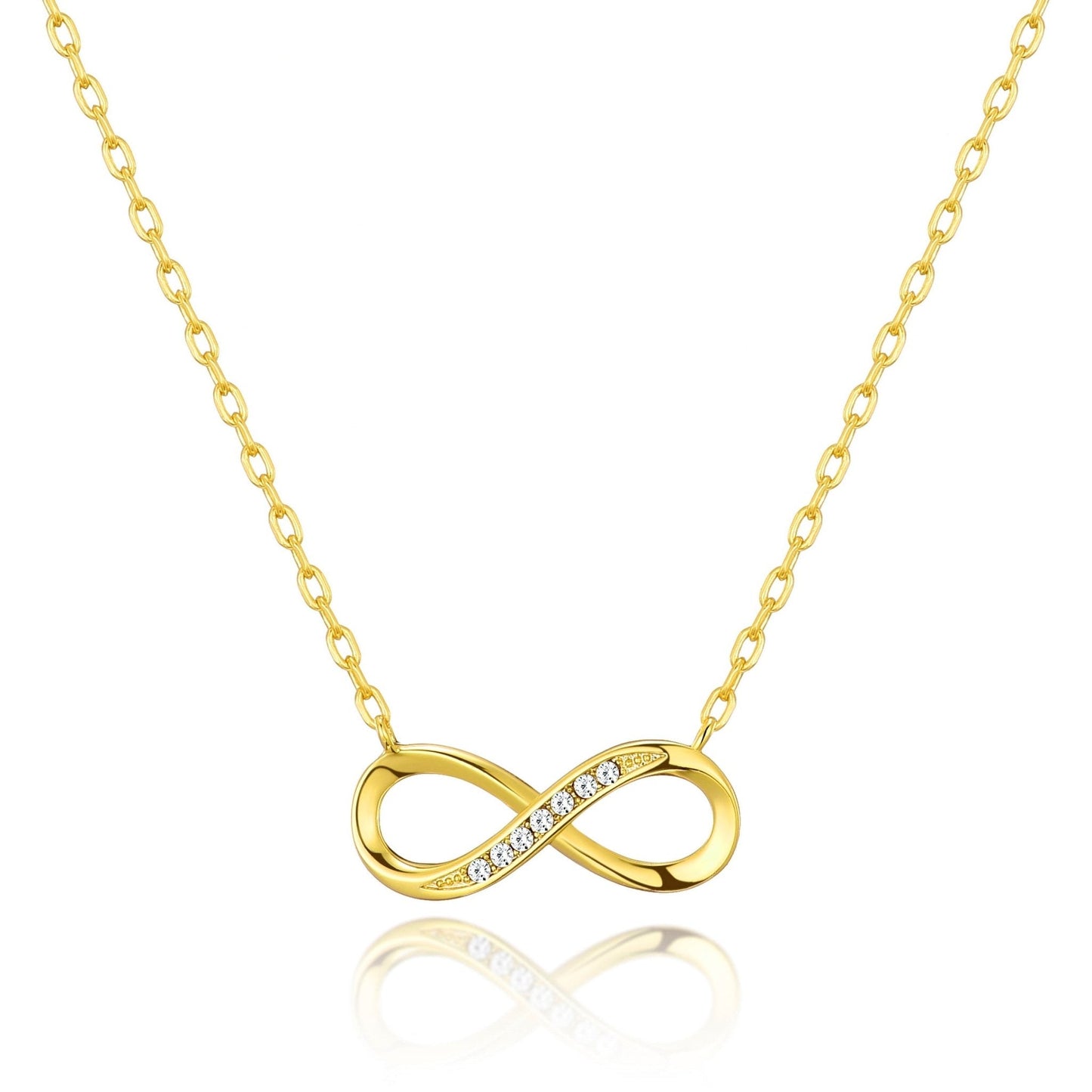 Gold Plated Infinity Pendant Necklace Created with Zircondia® Crystals