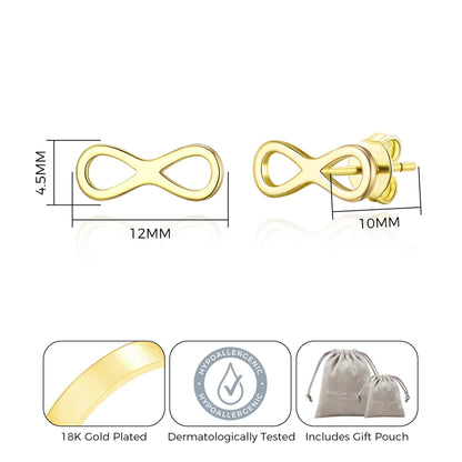 Gold Plated Infinity Stud Earrings
