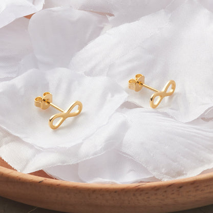 Gold Plated Infinity Stud Earrings
