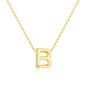 Gold Plated Initial Necklace Letter B Created with Zircondia® Crystals