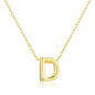 Gold Plated Initial Necklace Letter D Created with Zircondia® Crystals