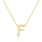 Gold Plated Initial Necklace Letter F Created with Zircondia® Crystals