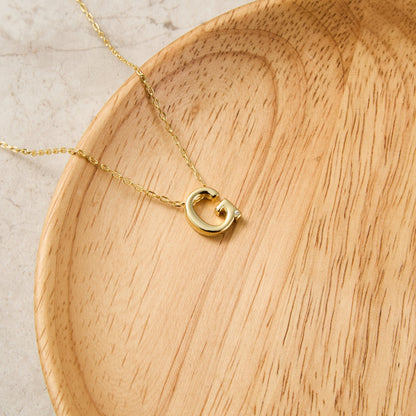 Gold Plated Initial Necklace Letter G Created with Zircondia® Crystals