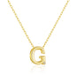 Gold Plated Initial Necklace Letter G Created with Zircondia® Crystals