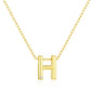Gold Plated Initial Necklace Letter H Created with Zircondia® Crystals