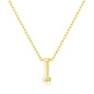 Gold Plated Initial Necklace Letter I Created with Zircondia® Crystals