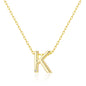 Gold Plated Initial Necklace Letter K Created with Zircondia® Crystals