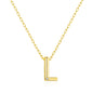Gold Plated Initial Necklace Letter L Created with Zircondia® Crystals