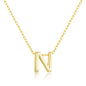 Gold Plated Initial Necklace Letter N Created with Zircondia® Crystals