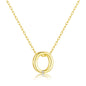 Gold Plated Initial Necklace Letter O Created with Zircondia® Crystals