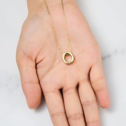 Gold Plated Initial Necklace Letter O Created with Zircondia® Crystals