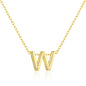 Gold Plated Initial Necklace Letter W Created with Zircondia® Crystals